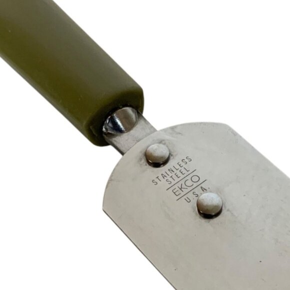 Vintage Ekco Stainless Steel Icing Spreader With Avocado Green Handle USA Made - Picture 5 of 5